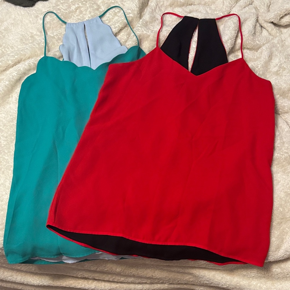 Stylish Red and Teal Women's Tops